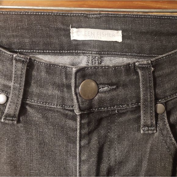 Eileen Fisher | Dark Grey Organic Cotton Skinny Jeans - Picture 3 of 3